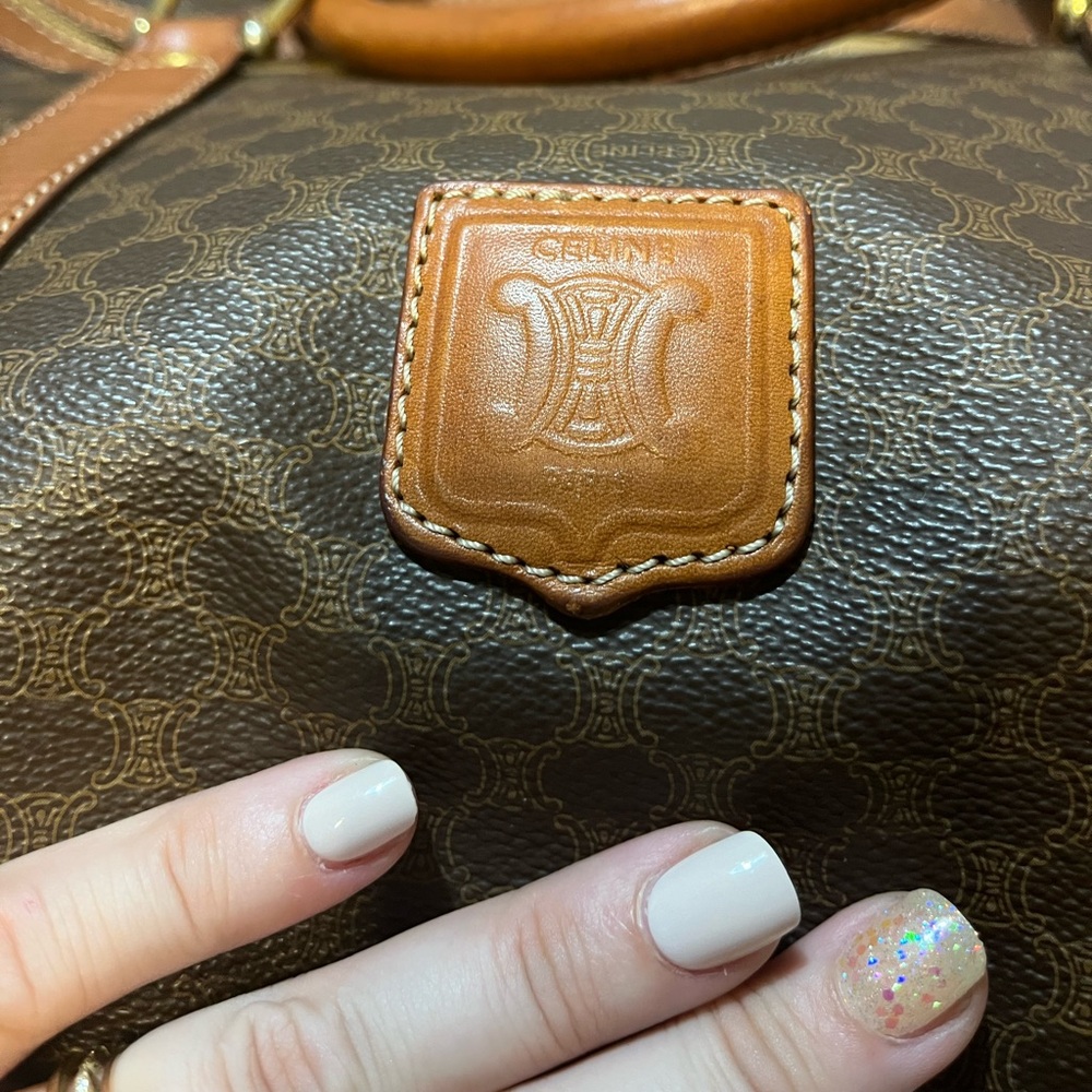 Celine Honeycomb Monogram, COA, OG $240O Leather Boston Duffel18" GUC - Picture 3 of 9